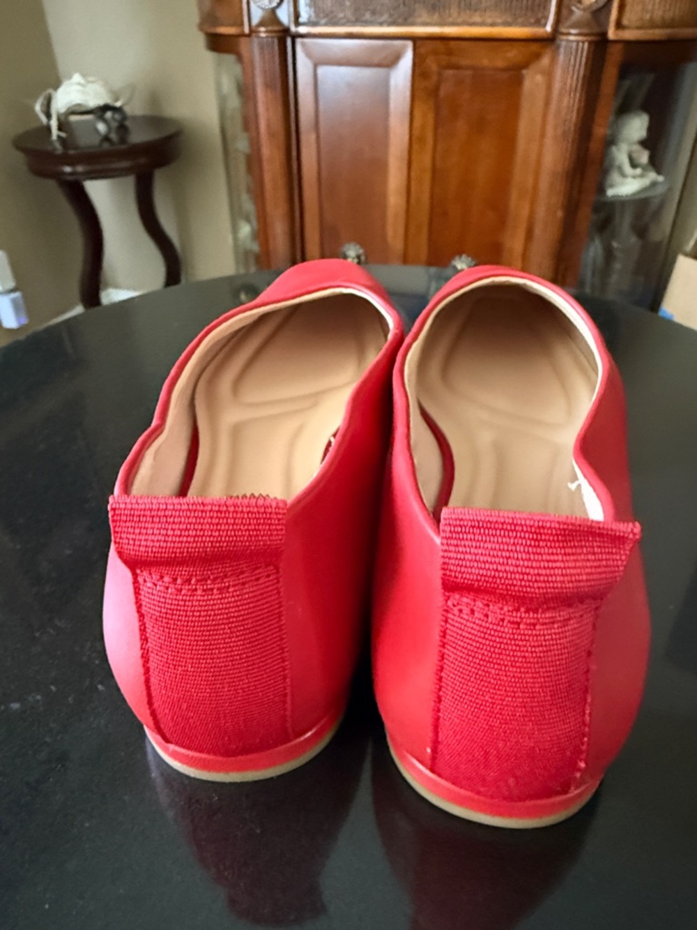 Franco Sarto Vana Red Leather Square Toe Ballet Flats Shoes Size 9M NWOT - Picture 6 of 17